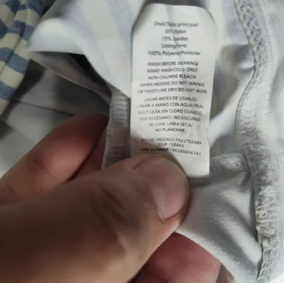 Striped Blue and White Tankini Top - Picture 7 of 7